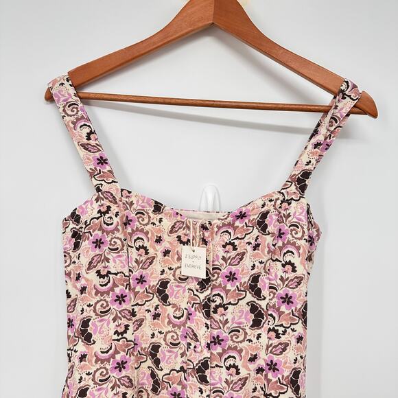 Z SUPPLY x EVEREVE NWT Angel Eyes Toile Floral Print Midi Dress // L - Picture 3 of 16